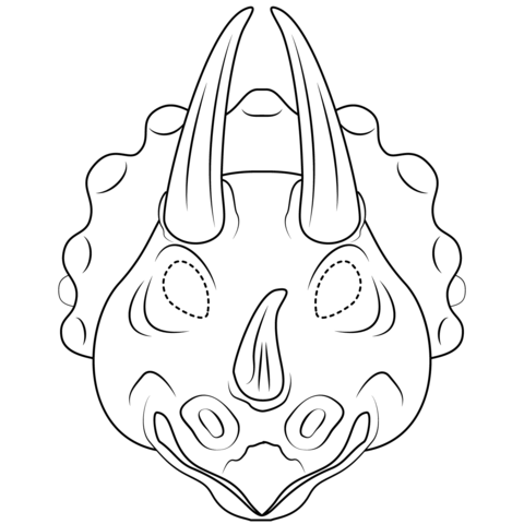 Triceratops Mask Coloring Page